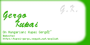 gergo kupai business card